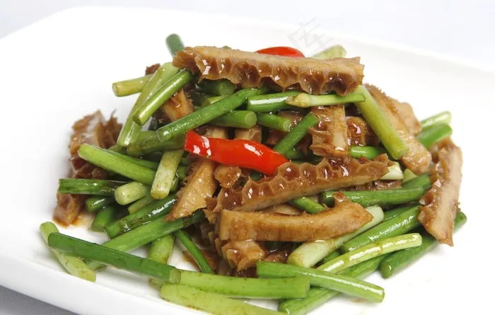 蒜苔炒牛肚图片
