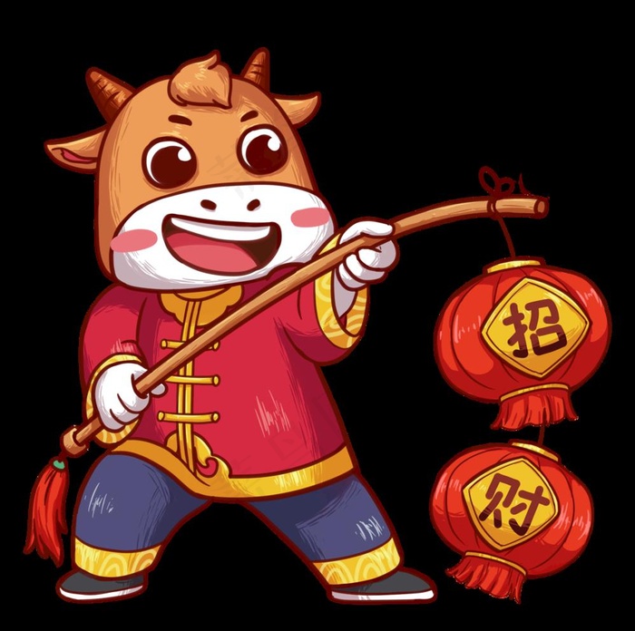 牛年插画图片