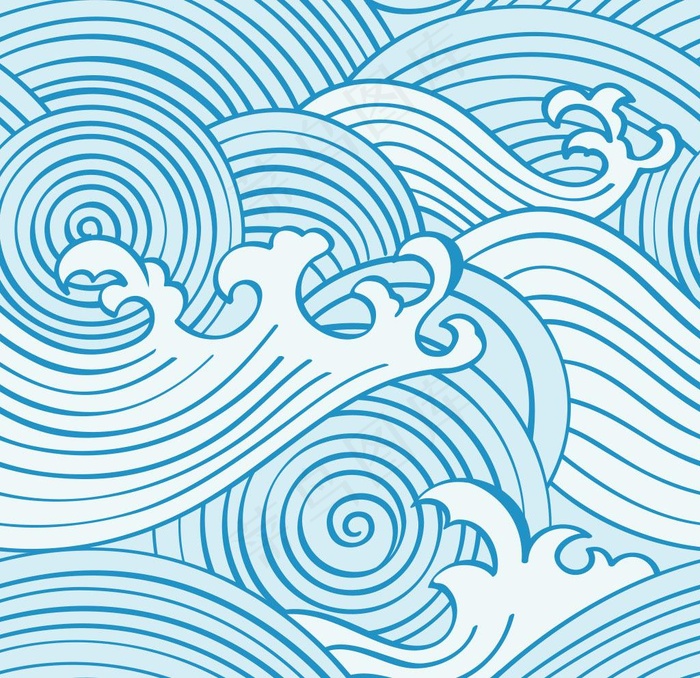 波浪纹图片ai矢量模版下载
