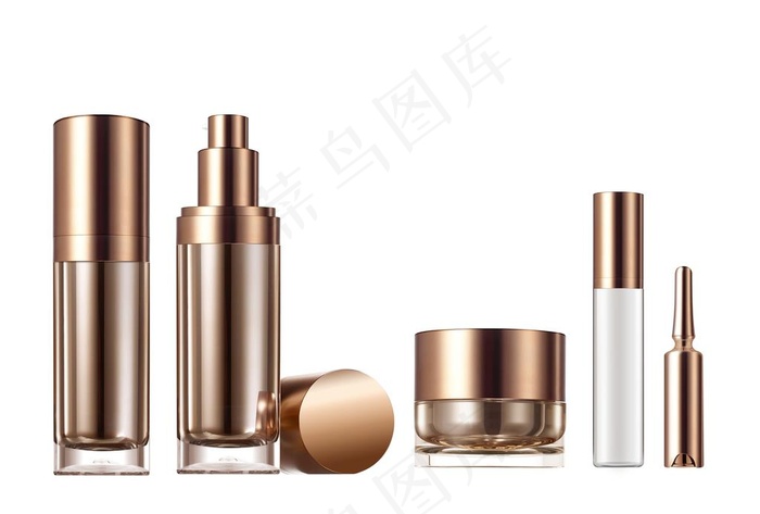金色护肤品套装图片psd模版下载