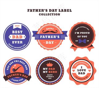 圆形父亲节标签图片