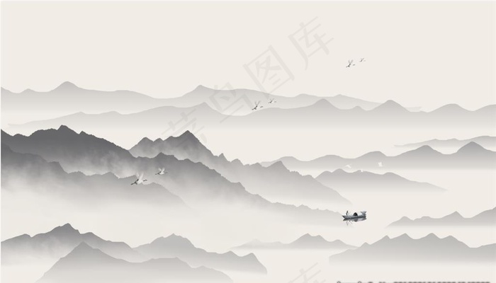 水墨山水画风景画装饰画图片