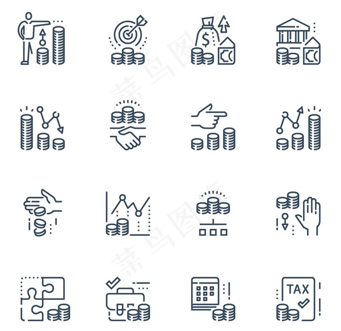金融图标图片eps,ai矢量模版下载