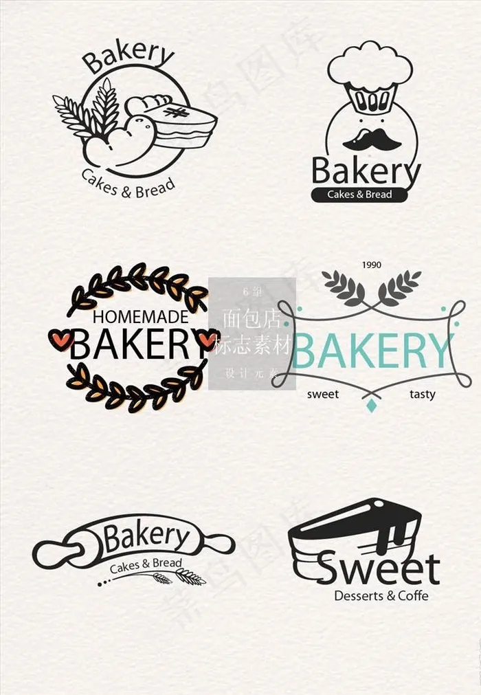 面包房标签图片ai矢量模版下载