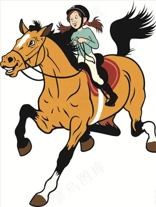 卡通骑马人图片