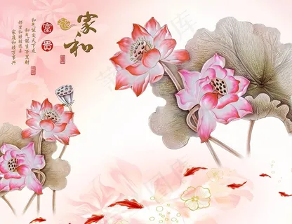 家和万事兴 荷花图片 家和万事兴 荷花图片