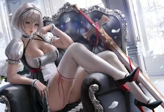 插画女仆装图片