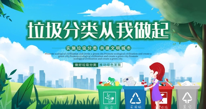 垃圾分类图片(4724X2657(DPI:150))psd模版下载