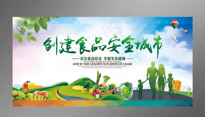 创建食品安全城市宣传展板图片