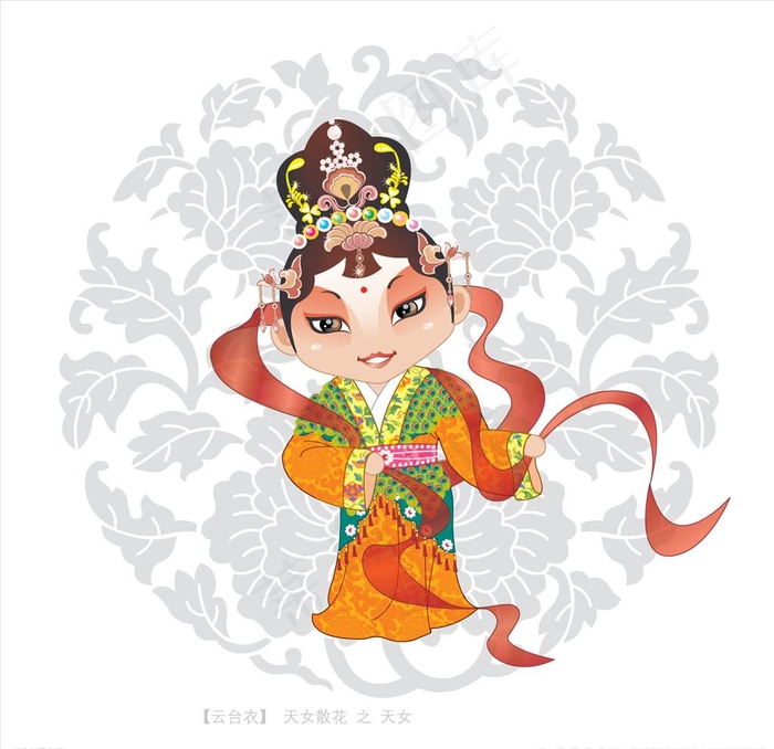 中国戏曲人物素材图片ai矢量模版下载