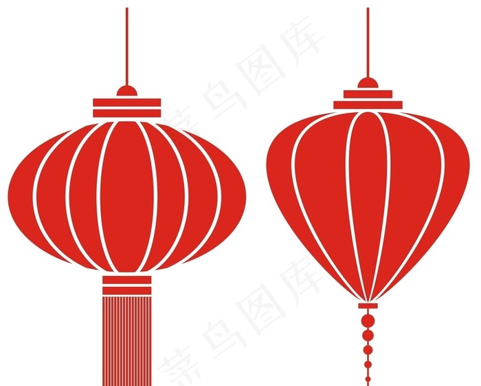 CDR矢量喜庆中秋新年灯笼素材图片