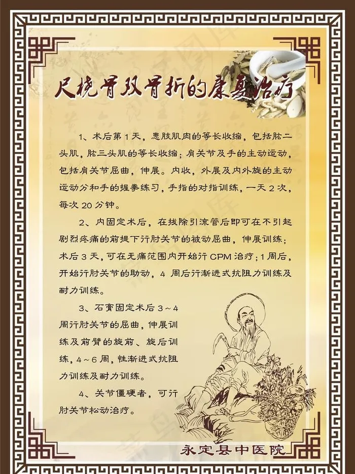 尺桡骨双骨折康复治图片cdr矢量模版下载