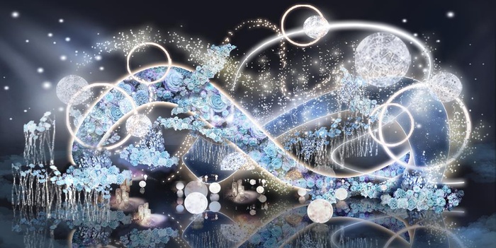 蓝色星空婚礼效果图图片
