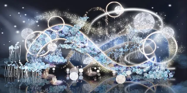 蓝色星空婚礼效果图图片 蓝色星空婚礼效果图图片