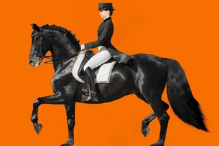 骑马的女人 纯色图片