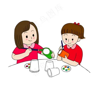 卡通小朋友做手工图片 卡通小朋友做手工图片