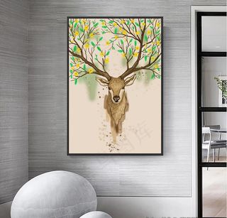 麋鹿装饰画图片