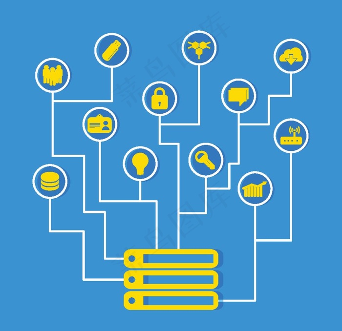 商务办公数据矢量关联效果图图片