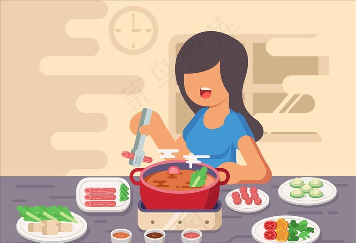 火锅图片ai矢量模版下载