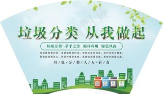 扇形背景 文明城市 垃圾分类图片