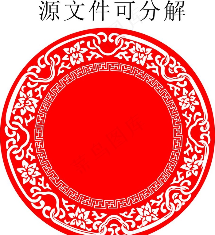 复古花纹图案圆形图片cdr矢量模版下载