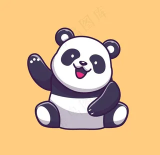 挥手熊猫图片