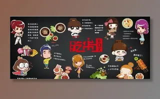 复古怀旧吃货餐饮背景墙图片