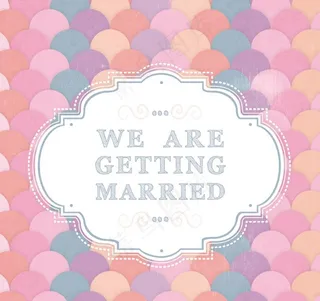 鱼鳞形婚礼邀请卡图片