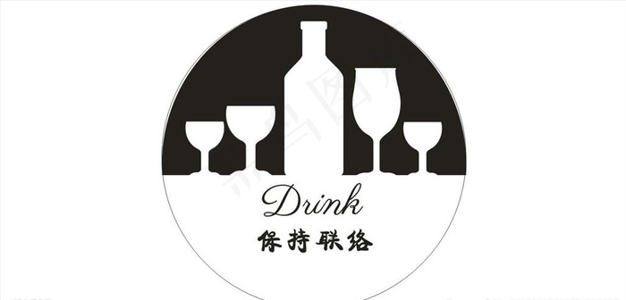 酒瓶酒杯标志图片cdr矢量模版下载