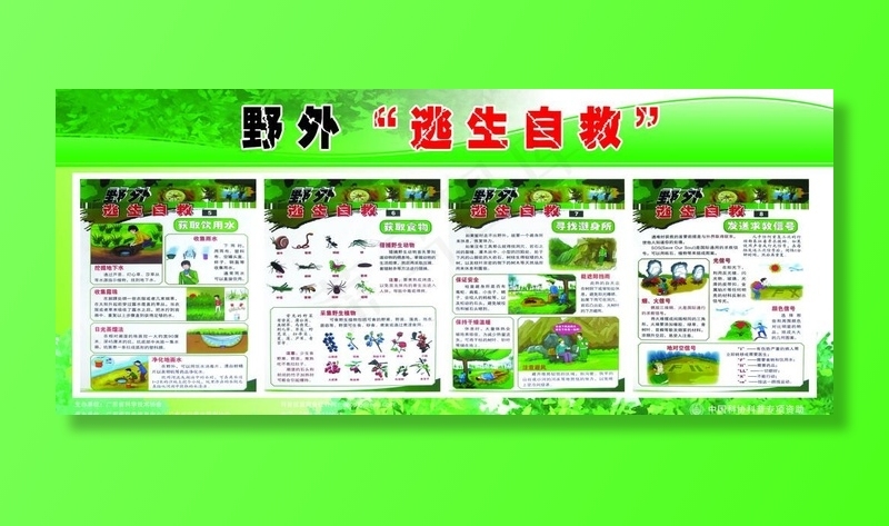 野外逃生自救图片(6605X2976(DPI:72))psd模版下载