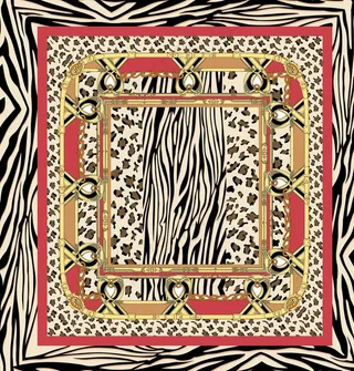 方巾 大牌 豹纹 链条图片