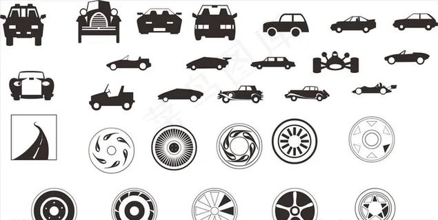 汽车图标矢量素材图片