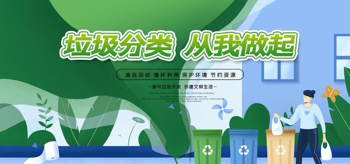 垃圾分类图片(7087X3543(DPI:150))psd模版下载