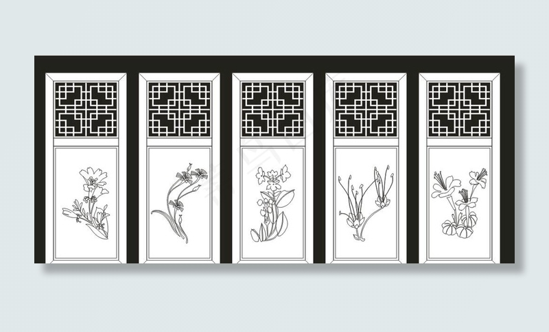 中式雕花门图片cdr矢量模版下载