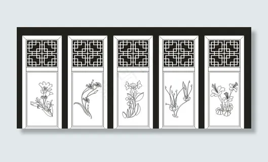 中式雕花门图片