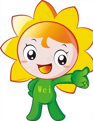 向日葵人物卡通宣传图案图片