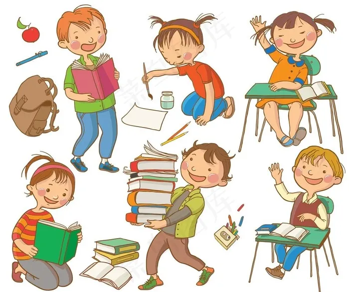 卡通小孩图片cdr矢量模版下载