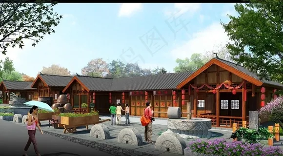 农耕文化园 传统作坊透视效果图图片 农耕文化园 传统作坊透视效果图图片