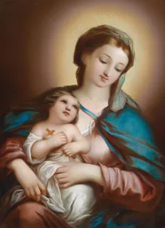 圣母抱耶稣图片
