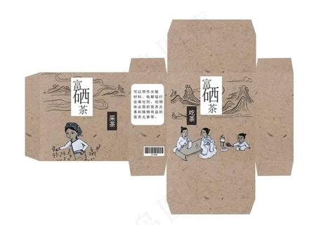 茶叶盒包装展开图图片