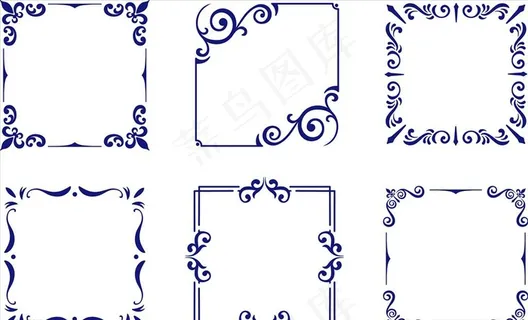 欧式边框花纹图片
