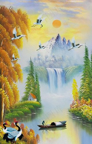 中式国画山水图片