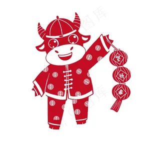 牛 剪纸图片