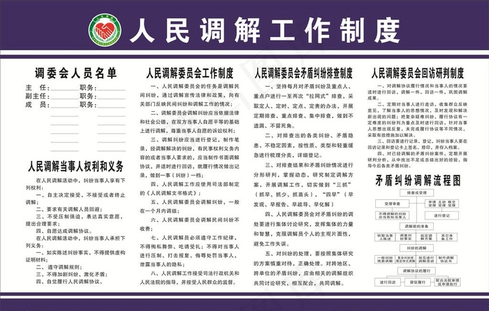 人民调解工作制度图片cdr矢量模版下载