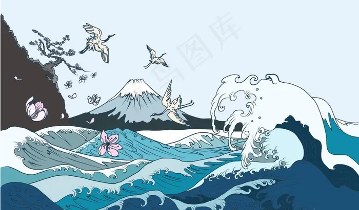 海浪图片eps,ai矢量模版下载