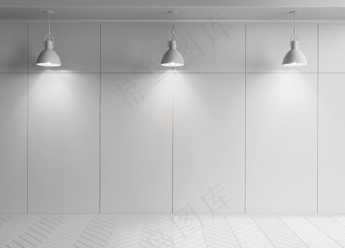 三个射灯灰色空间背景图片