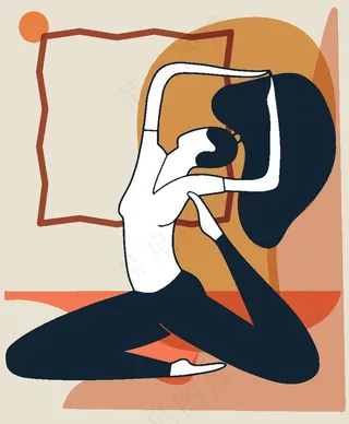 瑜伽动作装饰图案图片