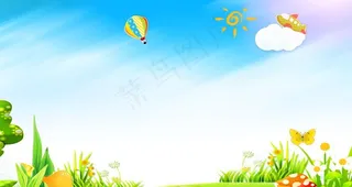 幼儿园童趣展板背景图片