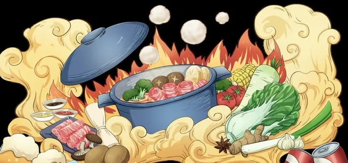 手绘火锅图片