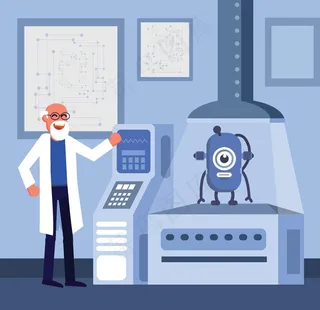 化学研究实验插画图片